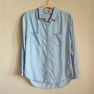 Rails Lt Blue & White Stripe Long Sleeve Button Down Size Medium